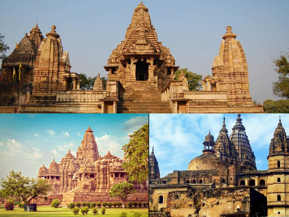 Khajuraho:- Lakshmana Temple, Kandariya Mahadev Temple, Chaturbhuj Temple. Khajuraho:- Lakshmana Temple, Kandariya Mahadev Temple, Chaturbhuj Temple.